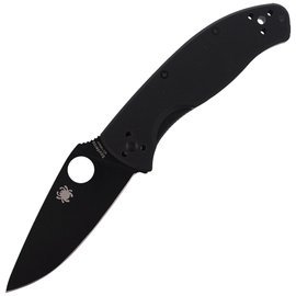 Spyderco Tenacious G-10 Black / Black Blade Plain (C122GBBKP)