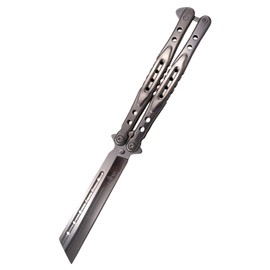 Third Decor Habitat Balisong Chrome Stainless Steel, Chrome 420 Butterfly Knife (K2823)