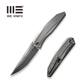 WE Knife Cybernetic LE No 152/207 Polished Gray Titanium, Polished Gray CPM 20CV (WE22033-6)