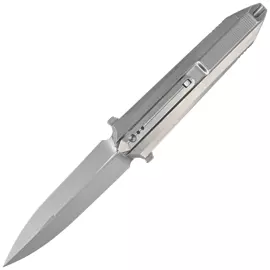 WE Knife Diatomic Polished Bead Blasted Titanium, Polished Bead Blasted CPM 20CV (WE22032-2)