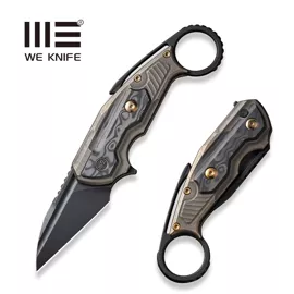 WeKnife Yardbird Bronze Titanium/Rose Carbon Fiber, Black Stonewashed CPM 20CV by Maciej Torbé (WE22021-2)