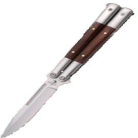 hird Balisong Wood / Stainless Steel, Satin Butterfly Knife (K2095)