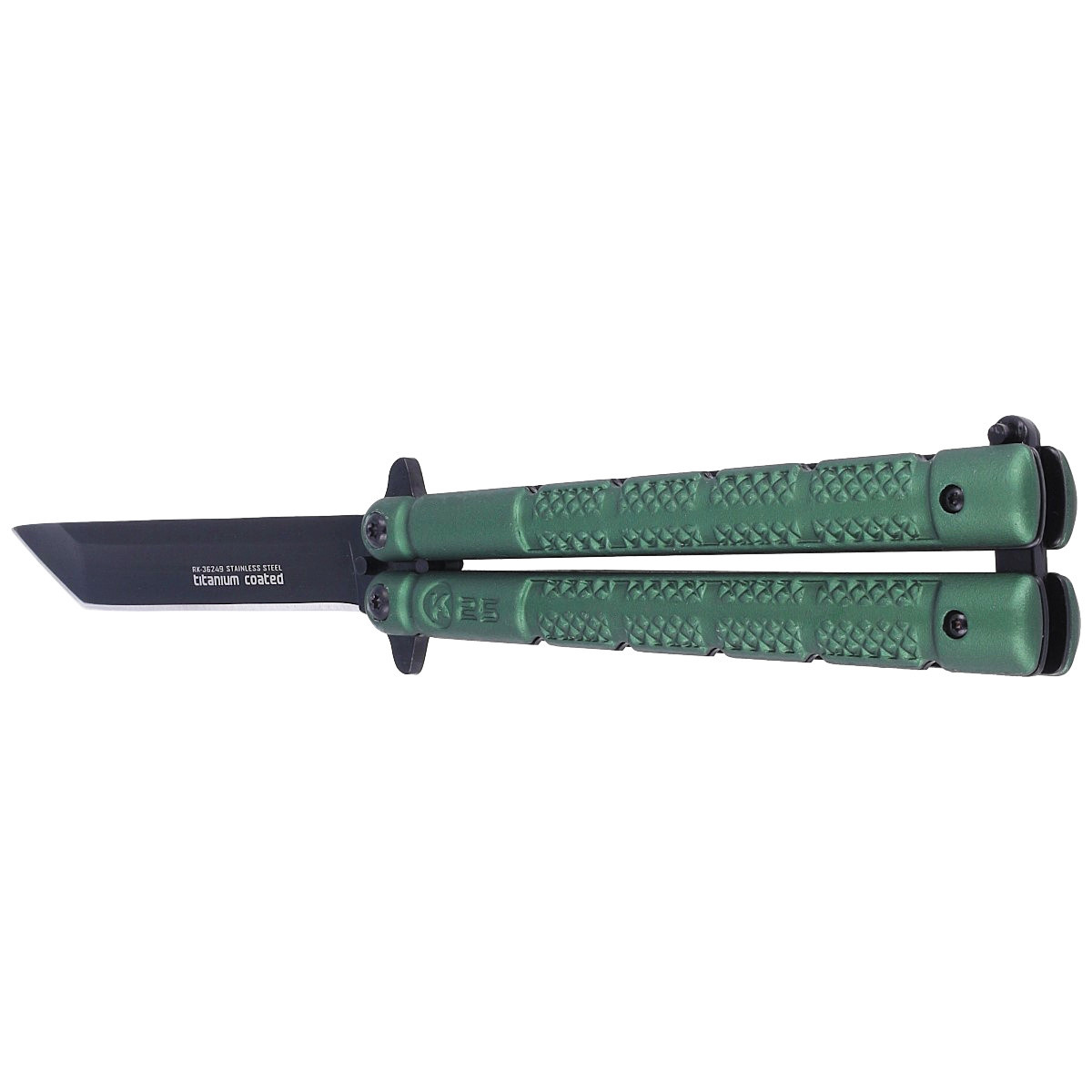 K25 Balisong Green Aluminium, Titanium Coated butterfly knife (36249