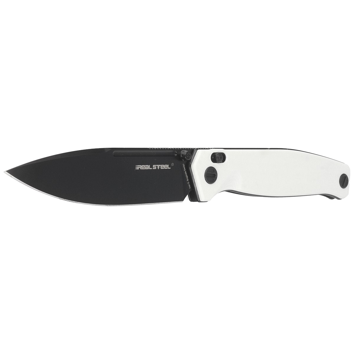 Real Steel E79 Black and White G-10 Handle 9 Folding Knife - 5121