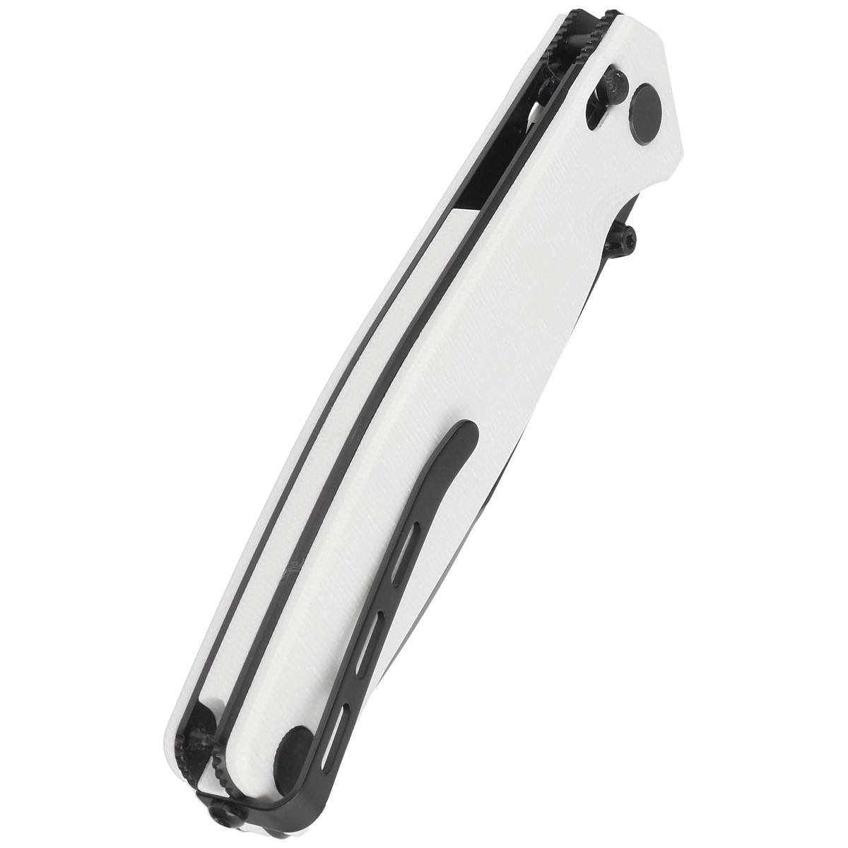 Real Steel Huginn Slide Lock Folding Knife White G10 Handle VG-10 Plain  Black Blade 7652WB - White Mountain Knives