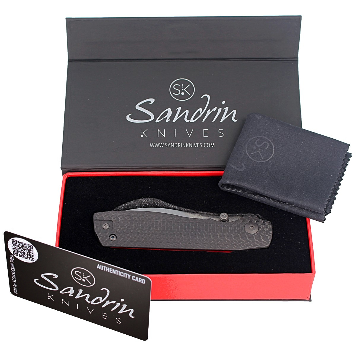 Sandrin Knives Torino Carbon Fiber, Polyhedral Tungsten Carbide 71HRC