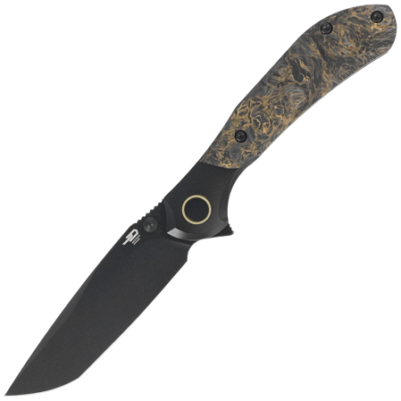 Bestech Constellation Knife Black Titanium/Dark Matter Gold FatCarbon, Black PVD MagnaCut by Munko Knives (BT2501C)