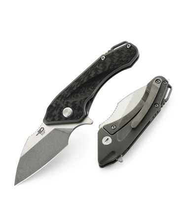 Bestech Goblin Knife Dark Grey Titanium/Carbon Fiber, Stonewashed/Satin CPM S35VN (BT1711E)