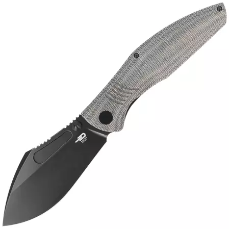 Bestech Lockness Black Canvas Micarta/Titanium, Black Stonewashed M390 by Koens Craft Knife (BT2205F)