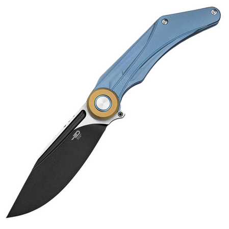 Bestech Seraph Blue Titanium, Black Stonewashed/Satin M390 by Kombou (BT2403D)