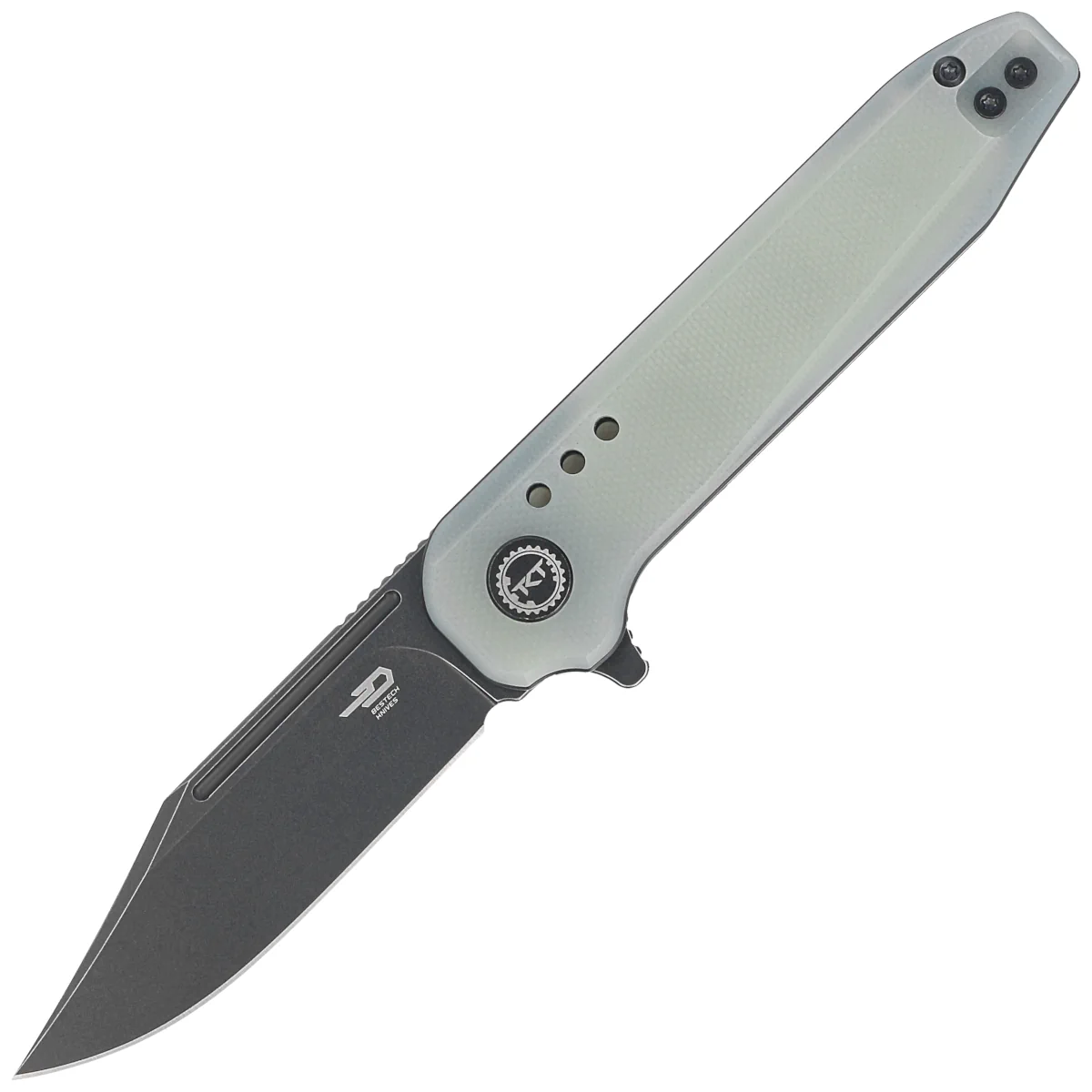 Bestech Syntax CP Transparent G10, Black Stonewashed CPM 154CM by Todd Knife and Tool (BG41C)