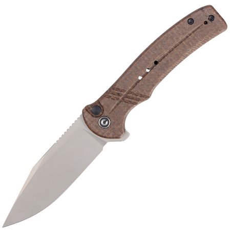 CIVIVI Knife Cogent Brown Micarta, Silver Bead Blasted 14C28N (C20038D-6)