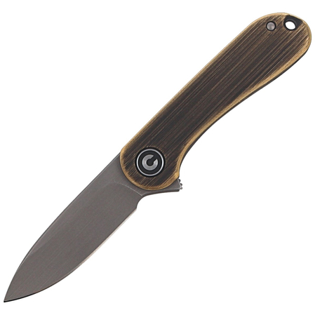 CIVIVI Knife Mini Elementum Black Brass, Gray Hand Rubbed (C18062Q-1)