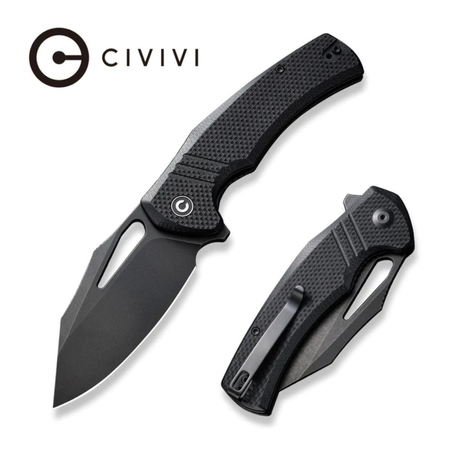 Civivi Knife BullTusk Black G10, Black Stonewashed 14C28N (C23017-1)