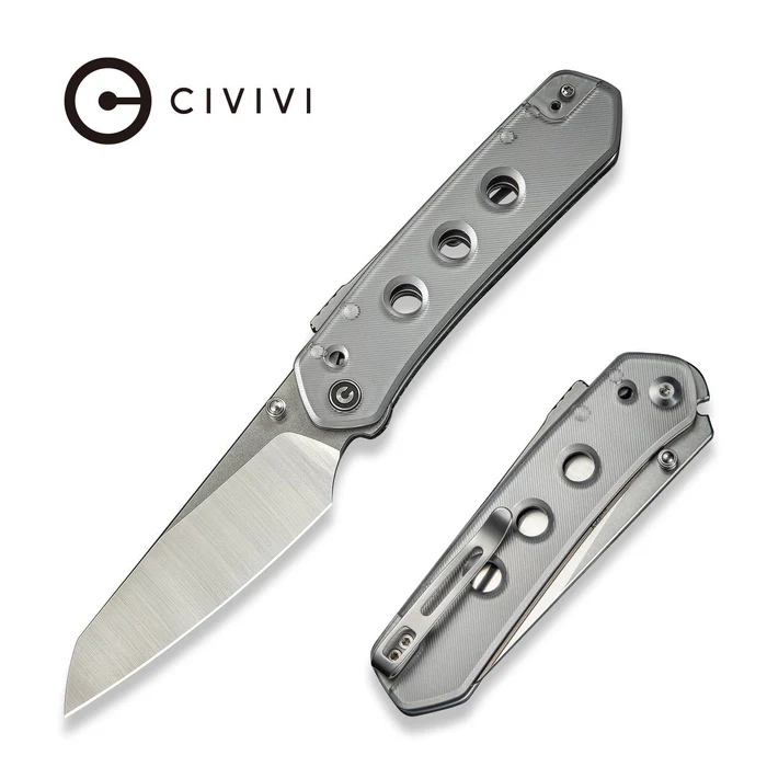 Civivi Knife Vision FG Clear Lexan, Satin/Stonewashed Nitro-V by Snecx Tan (C22036-7)