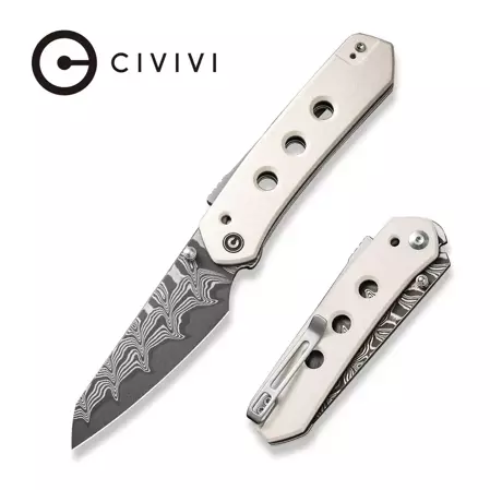 Civivi Knife Vision FG Ivory G10, Damascus by Snecx Tan (C22036-DS1)