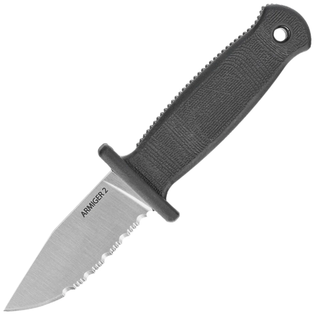 Demko Armiger 2 Clip Point Black Thermal Plastic Rubber, Satin 4034SS by Andrew Demko Knife (ARM2-4034SS-CP)