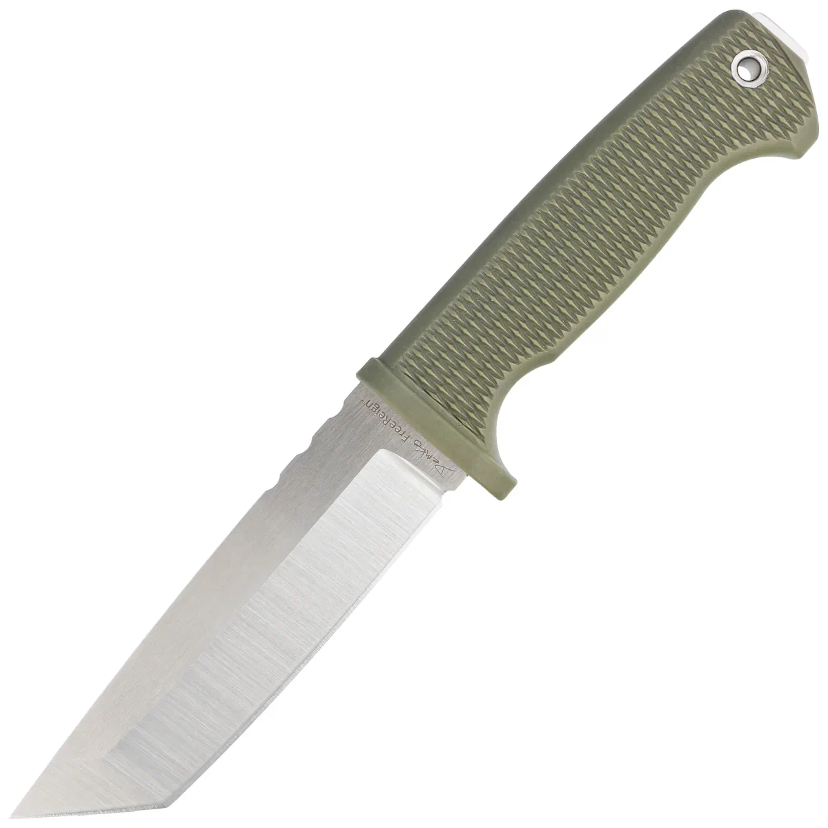 Demko FreeReign Tanto OD Green Rubberized, Satin AUS10A by Andrew Demko Knife (FR-10A-TOD)