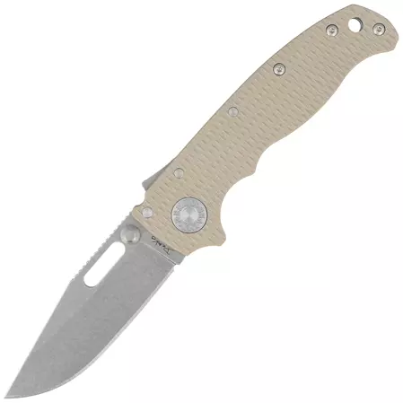 Demko Knife AD20.5 Clip Point Coyote Tan G10, Stonewashed CPM S35VN by Andrew Demko (205-S35-CPCT)