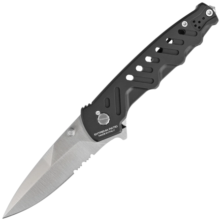 Extrema Ratio Caimano Nero N.A. Black Aluminium, Satin N690 knife (04.1000.0166/SAT/BLK)