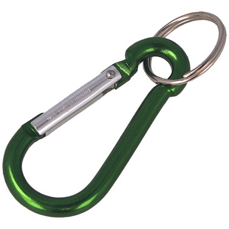 FOX 6 Aluminium Spring Clip Hook Carabiner, Green