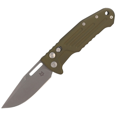 Fox New Smarty CP Automatic Knife OD Green Aluminum, Stonewashed N690Co by Stefano De Lorenzi (FX-503 ALOD)