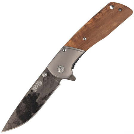 Herbertz CJH Olive Wood hunting knife 3D motif, Bear (44161 - 55010)