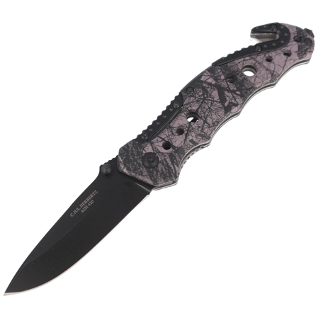 Herbertz Solingen Rescue Knife Camo Optics Aluminium, Black Blade (218111)