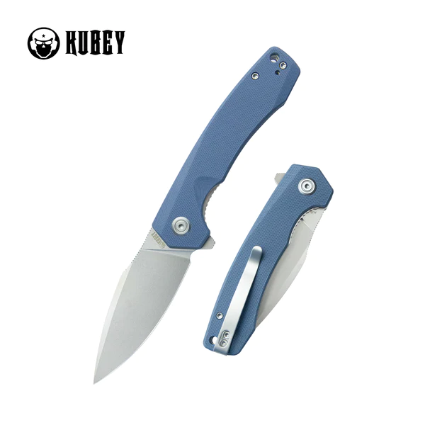 Kubey Knife Calyce Blue G10, Bead Blasted AUS-10 (KU901M)