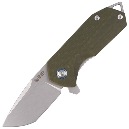 Kubey Knife Campe, OD Green G10, Sandblast D2 (KU203B)