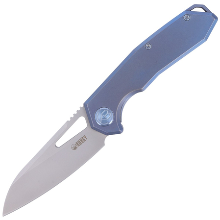 Kubey Knife Vagrant Blue Titanium, Sandblast CPM S30V by Maksim Tkachuk (KB284B)