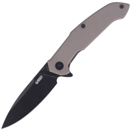 Kubey Knife Victory Tan G10, Darkwash AUS-10 (KU219C)