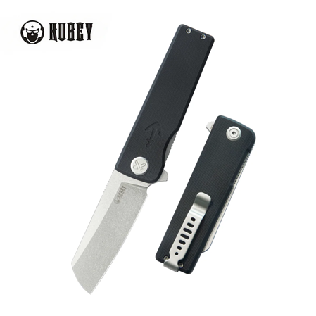 Kubey Sailor Knife Black G10, Stonewashed 14C28N by Sekira Sochi (KU317H)