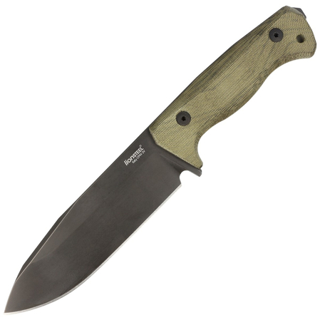 LionSteel Green Canvas Micarta, Old Black CPM 3V by Molletta knife (T6B 3V CVG)