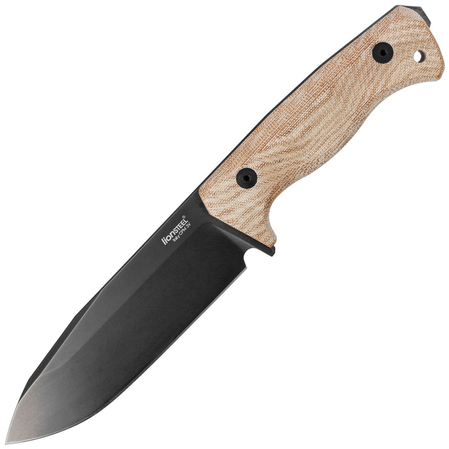 LionSteel Knife Natural Canvas Micarta, Old Black CPM 3V by Molletta (T6B 3V CVN)