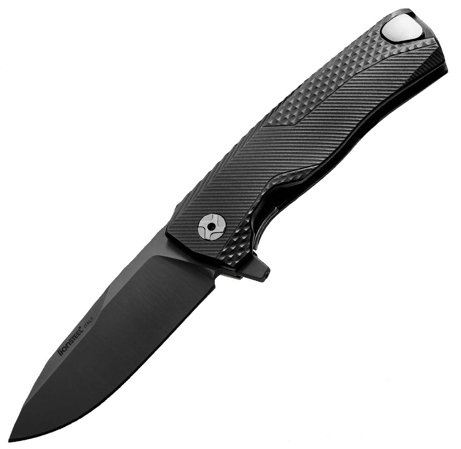 LionSteel ROK Black Aluminium, Black M390 by Molletta Knife (ROK A BB)