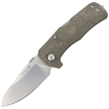 LionSteel TM1 Green Canvas Micarta, Satin Sleipner by Molletta (TM1 CVG)