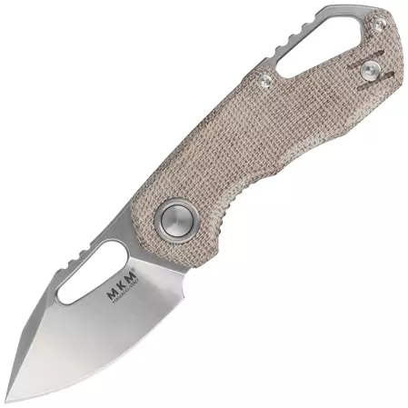 MKM Knife Isonzo Clip Point Natural Canvas Micarta, Stonewashed M390 by Jesper Voxnæs (MK FX03M-3NC)