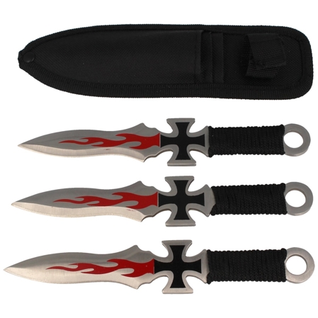 Martinez Albainox throwing knives Black Cross Set 3pcs (31884)