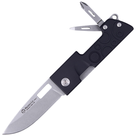 Maserin D-Dut 214 Black Aluminum, Stonewashed 440C by Bonus Knife/Multi-Tool (214/N)