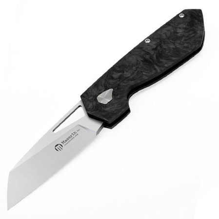 Maserin W2 Black/Silver FatCarbon, Satin M390 by Attilio Morotti Knife (371/N)