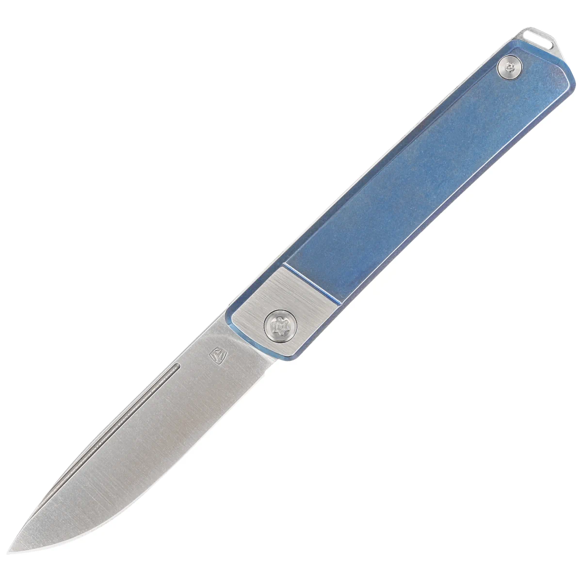 Medford Gentleman Jack Drop Point, Blue / Silver Titanium, Std HW/Clip, Tumbled S45VN (MK2114TD-37A2-TSCS-Q4)