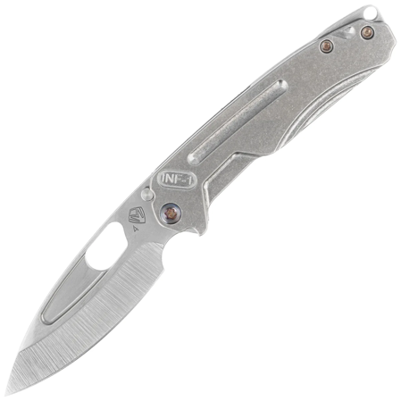 Medford Infraction Gray Titanium, Flamed HW/Clip, Tumbled S45VN by Greg Medford (MK031STQ-01TM-TFCF-BN)