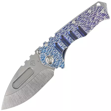 Medford Knife Praetorian T Drop Point Blue-Violet/Silver Titanium ''Dragon Skin'' Sculpt, Tumbled S45VN by Greg Medford