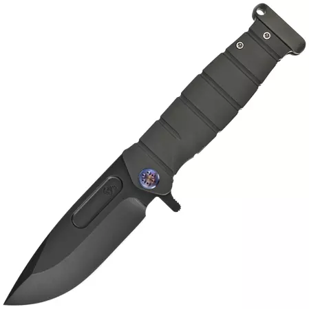 Medford Knife USMC Fighter Flipper PVD Black/Flamed Titanium, Black PVD 3V by Greg Medford