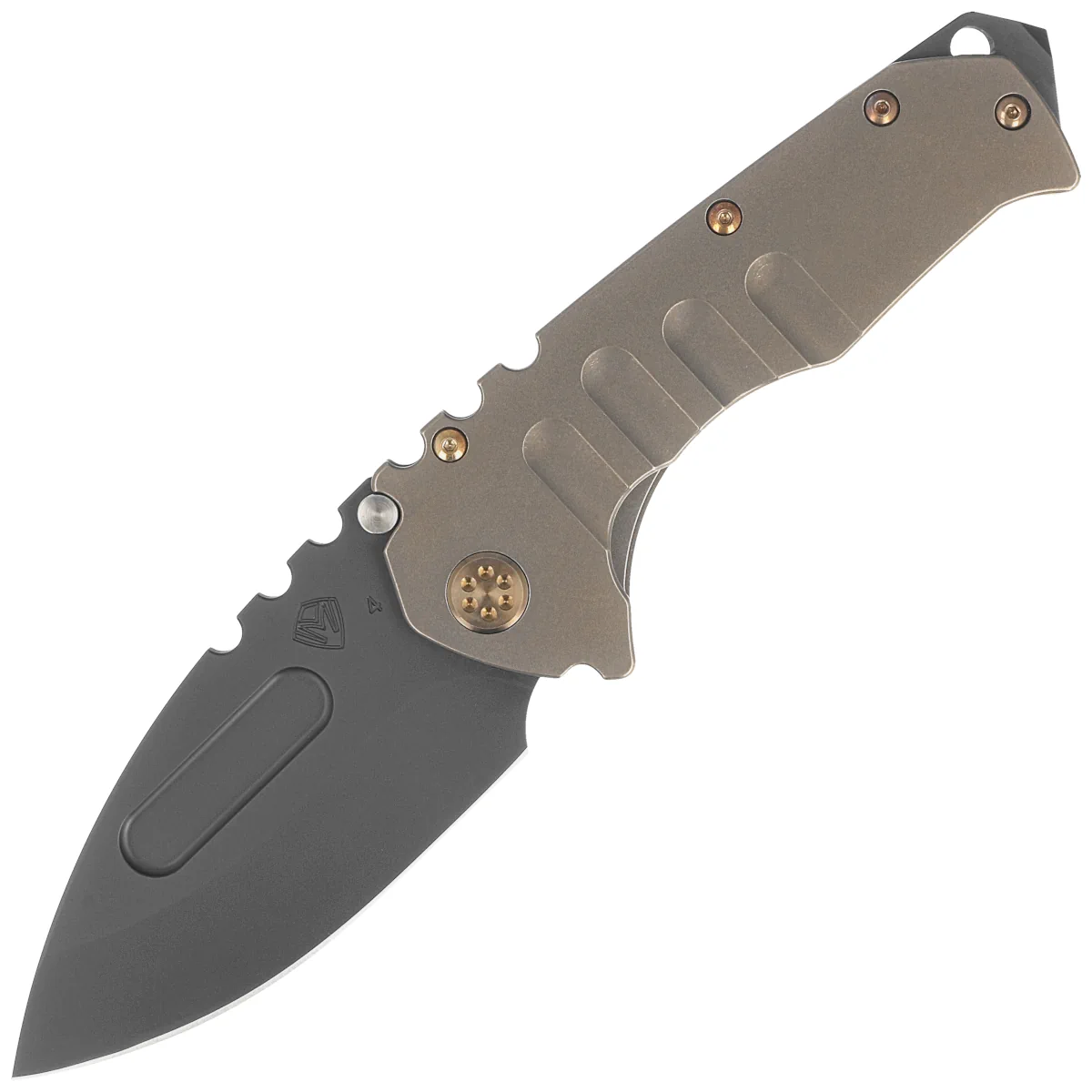 Medford Praetorian T DP ''Old-Shool Bronze'' Titanium, Bronze HW/Clip, Black DLC S45VN by Greg Medford (MK0124PD-36A1-T1C1-BP)