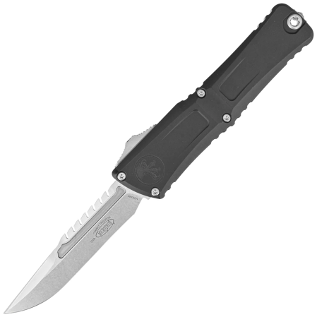 Microtech Combat Troodon Interceptor Gen III Signature OTF Knife Black Aluminum, Stonewashed M390MK by Tony Marfione (1217-10S)