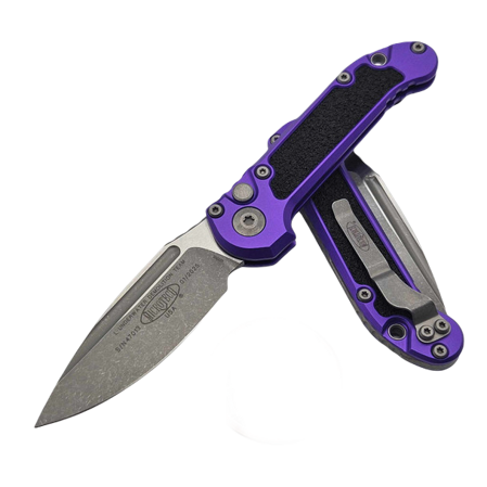 Microtech LUDT S/E Gen III Automatic Knife Purple Aluminum/3M, Apocalyptic M390MK by Tony Marfione (1135-10APPU)