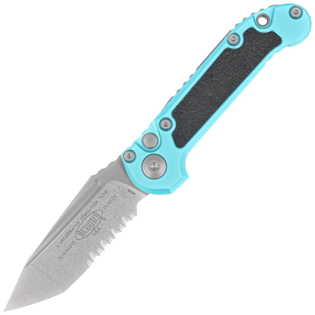 Microtech LUDT T/E Gen III Automatic Knife Turquoise Aluminum/3M, Stonewashed P/S M390MK by Tony Marfione (1136-11TQ)