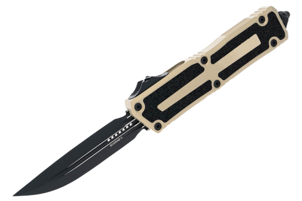 Microtech Scarab II D/E-S Gen III OTF Knife Sand Aluminium/3M, Black M390MK by Tony Marfione (1180-1SN)